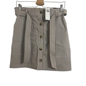 Abercrombie Striped tan Button-Down Skirt new